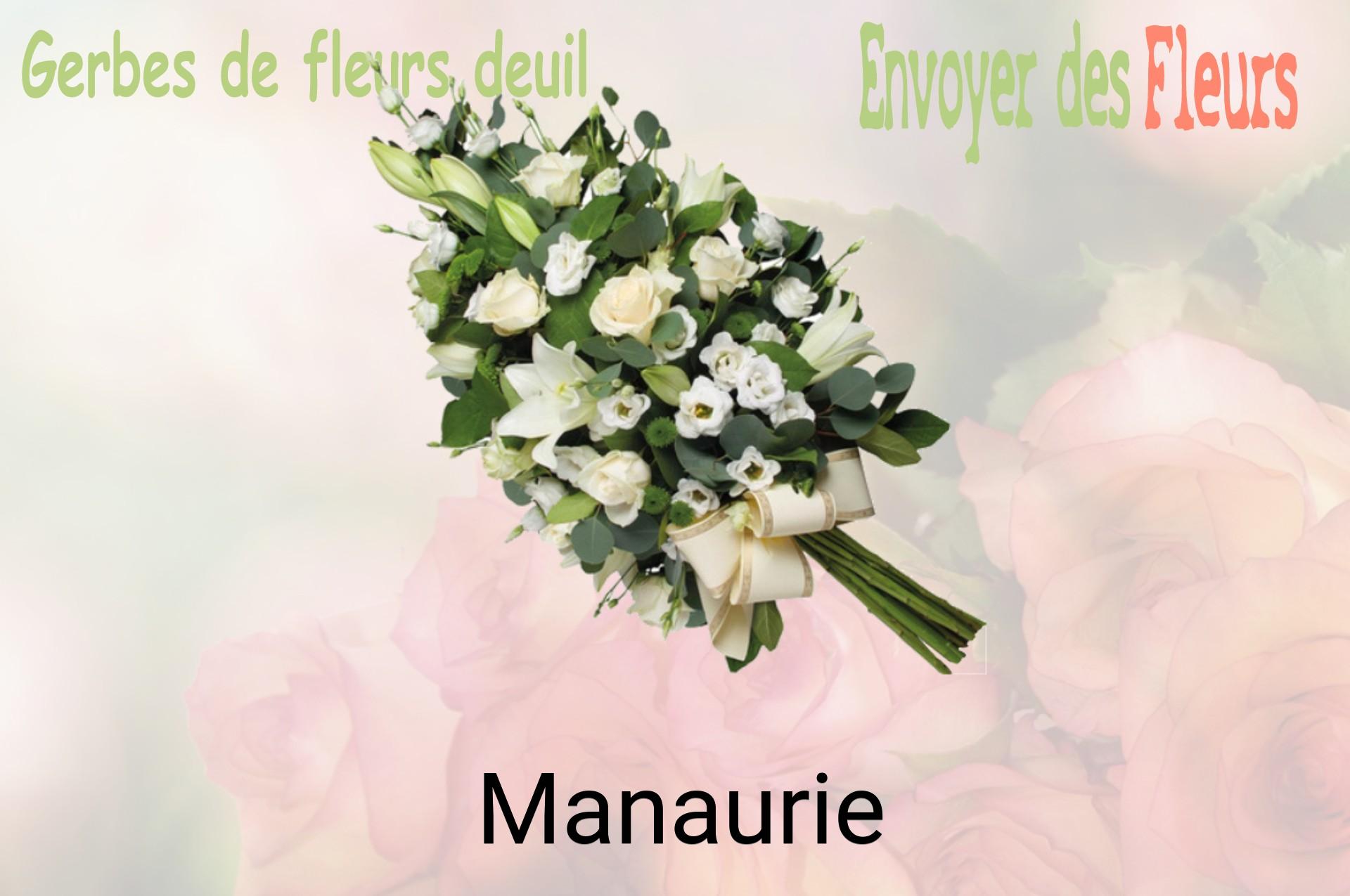 Gerbe de fleurs de deuil livrée à Manaurie